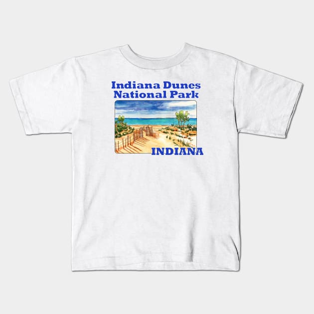 Indiana Dunes National Park, Indiana Kids T-Shirt by MMcBuck